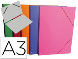 Carpeta de gomas para  planos Clairefontaine A3 cartón colores surtidos